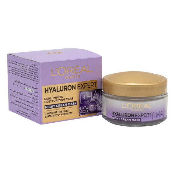 Loral Paris Night Cream Mask Haluron Expert Replumping Moisturizing 50 ml